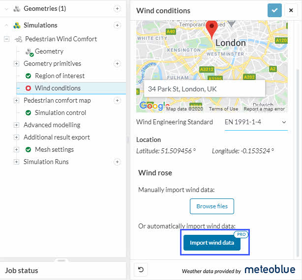 interface for automatically importing wind data for pwc in simscale