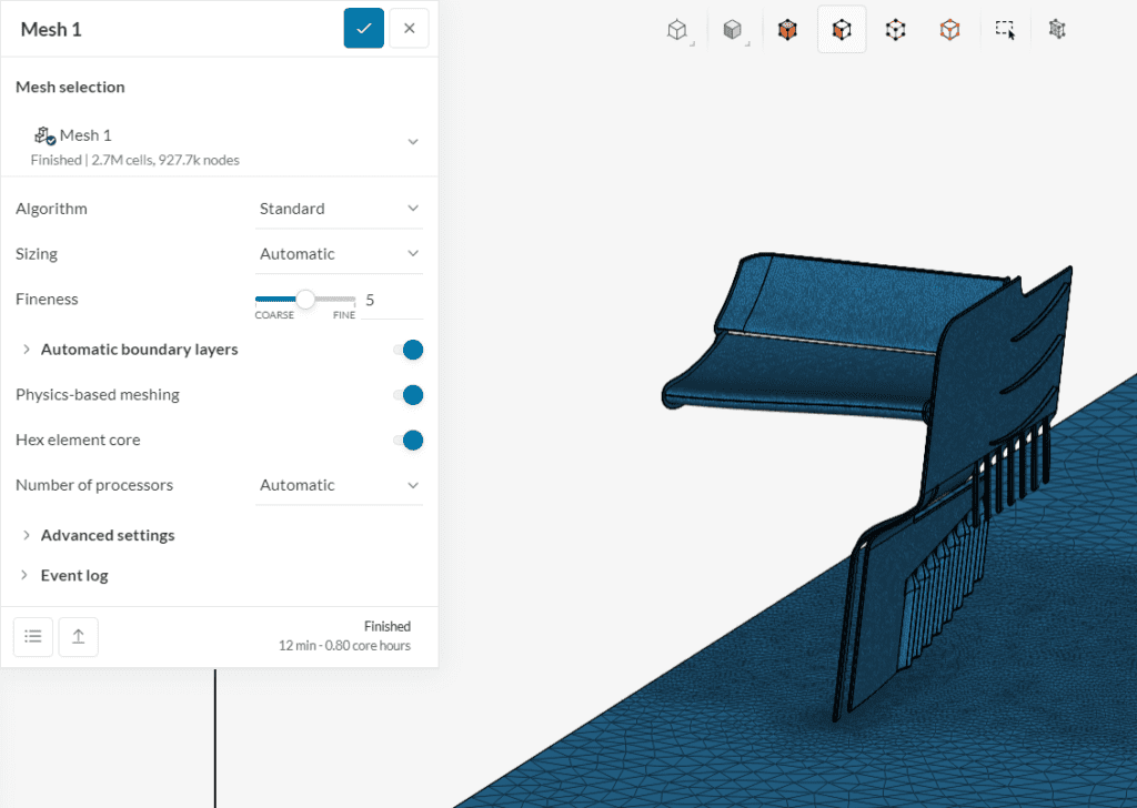 mesh at problematic area after intersections are fixed