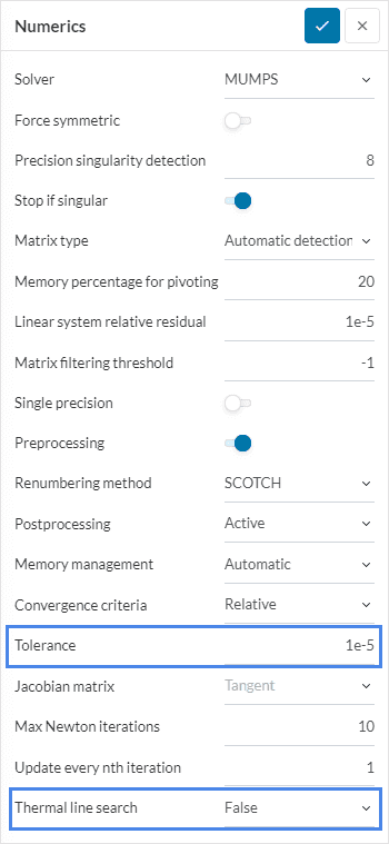 nonlinear thermal convergence numerics panel