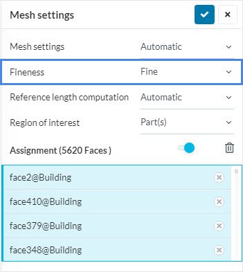 mesh settings for lbm simulations with fineness highlighted to show where the user can change the fineness level